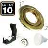 EUROPALAMP 10 Spots Encastrable Orientable DORÉE Avec GU10 LED De 7W Eqv. 56W Blanc Neutre 4500K - Blanc Neutre 4500K