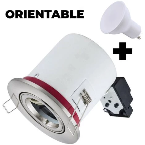 EUROPALAMP Spot BBC Orientable INOX IP20 + Ampoule GU10 7W Blanc Froid + Douille - Blanc Froid 6000K 1 EUROPALAMP Spot BBC Orientable INOX IP20 + Ampoule GU10 7W Blanc Froid + Douille - Blanc Froid 6000K