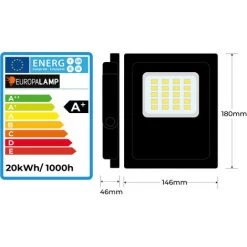 EUROPALAMP Lot De 5 Projecteur Led 20W Black Series Blanc Neutre Haute Luminosité -EUROPALAMP Soldes 2022 11340211 4