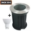 EUROPALAMP Spot Encastrable Sol Rond Exterieur IP65 + Ampoule GU10 7W Blanc Froid 6000K