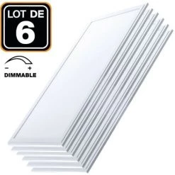EUROPALAMP Lot 6 Dalles LED 40W 120x30 DIMMABLE Blanc Neutre 4000k