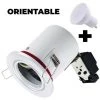 EUROPALAMP Spot BBC Orientable Blanc IP20 + Ampoule GU10 7W Blanc Neutre + Douille - Blanc Neutre 4500K
