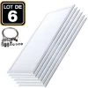 EUROPALAMP Lot 6 Dalles LED 40W 120x30 PMMA Blanc Froid 6000k + 6 Kits Câbles De Suspension