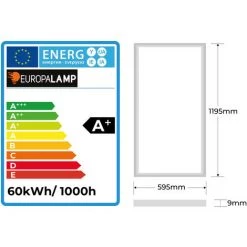 EUROPALAMP Dalle LED 120X60 60w Blanc Neutre + Transformateur Inclus -EUROPALAMP Soldes 2022 14904786 3