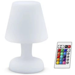 EUROPALAMP LAMPE DE TABLE LED RECHARGEABLE 26 CM MULTICOLOR ÉTANCHE IP65