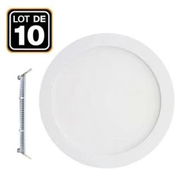 EUROPALAMP 10 Spot Encastrable LED 6W Rond Extra-Plat - Blanc Chaud 3000K - Blanc Chaud 2700K