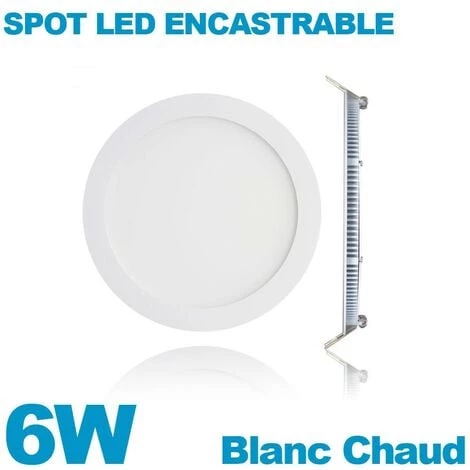 EUROPALAMP Spot Encastrable LED Rond Extra-Plat 6W - Blanc Chaud 2700K - Blanc Chaud 2700K 2 EUROPALAMP Spot Encastrable LED Rond Extra-Plat 6W - Blanc Chaud 2700K - Blanc Chaud 2700K – Image 2