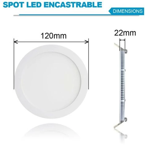 EUROPALAMP Spot Encastrable LED Rond Extra-Plat 6W - Blanc Chaud 2700K - Blanc Chaud 2700K 3 EUROPALAMP Spot Encastrable LED Rond Extra-Plat 6W - Blanc Chaud 2700K - Blanc Chaud 2700K – Image 3