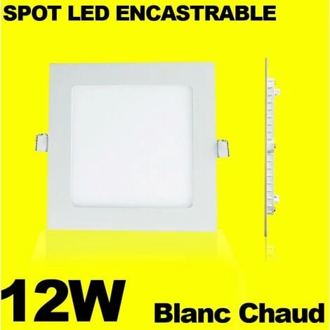 EUROPALAMP Spot Encastrable LED Carre Extra-Plat 12W - Blanc Chaud 3000K - Blanc Chaud 3000K 2 EUROPALAMP Spot Encastrable LED Carre Extra-Plat 12W - Blanc Chaud 3000K - Blanc Chaud 3000K – Image 2