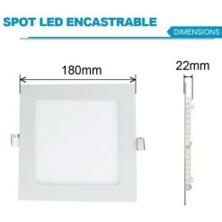 EUROPALAMP Spot Encastrable LED Carre Extra-Plat 15W - Blanc Chaud 3000K - Blanc Chaud 3000K -EUROPALAMP Soldes 2022 2260531 3