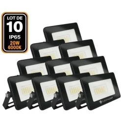 EUROPALAMP 10 Projecteurs LED 20W Ipad Blanc Froid 6500K Haute Luminosité
