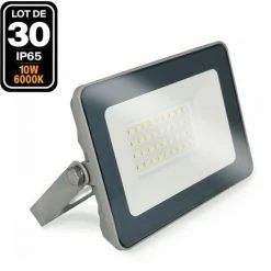 EUROPALAMP Lot De 30 Projecteurs LED 10W ProLine 6000K Haute Luminosité - Blanc Froid 6000K