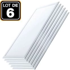 EUROPALAMP Lot 6 Dalles LED 40W 120x30 Blanc Neutre 4000k