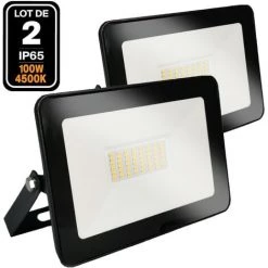 EUROPALAMP 2 Projecteurs LED 100W Ipad Blanc Neutre 4500K Haute Luminosité
