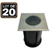 EUROPALAMP Lot De 20 Spots Encastrable De Sol Carré INOX 304 Pour GU10