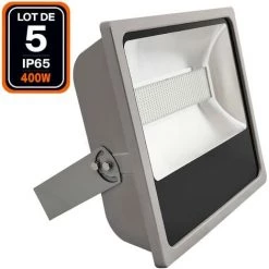 EUROPALAMP Lot De 5 Projecteurs Led 400W Blanc Froid Industriel Haute Luminosité