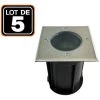EUROPALAMP Lot De 5 Spots Encastrable De Sol Carré INOX 304 Pour GU10