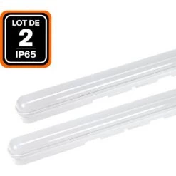 EUROPALAMP Lot De 2 Boitiers étanche LED Intégrées 50W Blanc Neutre 4000K 120CM