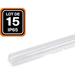 EUROPALAMP Lot De 15 Boitiers étanche LED Intégrées 36W Blanc Froid 6000K 120CM