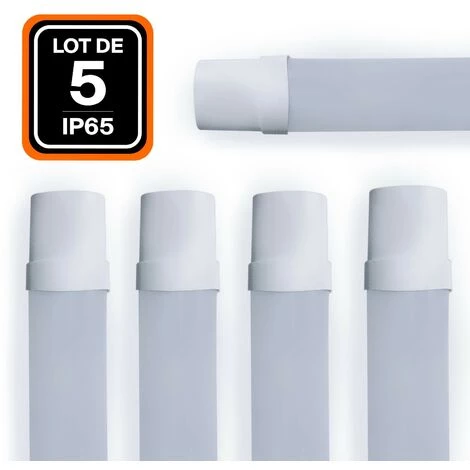 EUROPALAMP LOT DE 5 RÉGLETTES LED 36W 120CM ÉTANCHE IP65 BLANC NEUTRE 1 EUROPALAMP LOT DE 5 RÉGLETTES LED 36W 120CM ÉTANCHE IP65 BLANC NEUTRE
