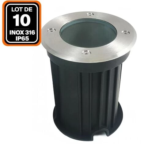 EUROPALAMP Lot 10 Spots Encastrable De Sol Rond Inox 316 Exterieur IP65 GU10 1 EUROPALAMP Lot 10 Spots Encastrable De Sol Rond Inox 316 Exterieur IP65 GU10