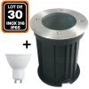 EUROPALAMP Lot De 30 Spot Encastrable De Sol Rond Inox 316 Extérieur IP65 + Ampoule GU10 7W Blanc Neutre 4500K