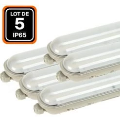 EUROPALAMP LOT DE 5 BOITIERS HERMÉTIQUES 36W BLANC NEUTRE 4000K