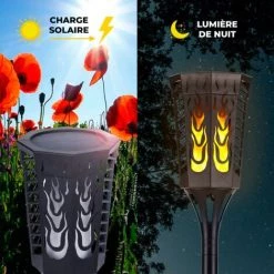 EUROPALAMP LOT DE 2 FLAMES SOLAIRE DÉTECTEUR CREPUSCULAIRE PCS LED 35 LUMENS - Blanc Chaud 2700K -EUROPALAMP Soldes 2022 32340093 3