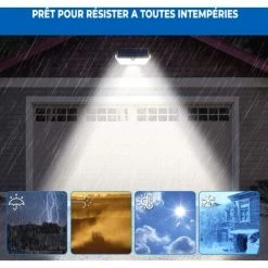 EUROPALAMP LOT DE 2 PROJECTEURS SOLAIRE DÉTECTEUR DE MOUVEMENT 266 PCS LED 2500 LUMENS - Blanc Froid 6000K -EUROPALAMP Soldes 2022 32340096 3