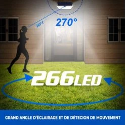 EUROPALAMP LOT DE 4 PROJECTEURS SOLAIRE DÉTECTEUR DE MOUVEMENT 266 PCS LED 2500 LUMENS - Blanc Froid 6000K -EUROPALAMP Soldes 2022 32340102 4