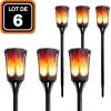 EUROPALAMP LOT DE 6 FLAMES SOLAIRE DÉTECTEUR CREPUSCULAIRE PCS LED 35 LUMENS - Blanc Chaud 2700K