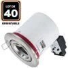 EUROPALAMP Lot De 40 Supports Spot BBC Orientable INOX IP20 Avec Douille GU10
