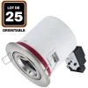 EUROPALAMP Lot De 25 Supports Spot BBC Orientable INOX IP20 Avec Douille GU10