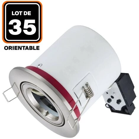 EUROPALAMP Lot De 35 Supports Spot BBC Orientable INOX IP20 Avec Douille GU10 1 EUROPALAMP Lot De 35 Supports Spot BBC Orientable INOX IP20 Avec Douille GU10