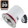 EUROPALAMP Lot De 20 Supports Spot BBC Orientable INOX IP20 Avec Douille GU10