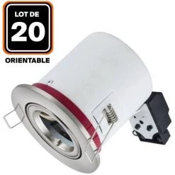 EUROPALAMP Lot De 20 Supports Spot BBC Orientable INOX IP20 Avec Douille GU10