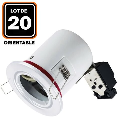 EUROPALAMP Lot De 20 Supports Spot BBC Orientable Blanc IP20 Avec Douille GU10 1 EUROPALAMP Lot De 20 Supports Spot BBC Orientable Blanc IP20 Avec Douille GU10