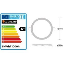 EUROPALAMP 5 Spots Encastrables LED 6W Rond Extra-Plat - Blanc Neutre 4500K - Blanc Neutre 4500K -EUROPALAMP Soldes 2022 4245596 5