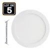 EUROPALAMP 5 Spots Encastrables LED Rond Extra-Plat 15W - Blanc Chaud 3000K - Blanc Chaud 2700K
