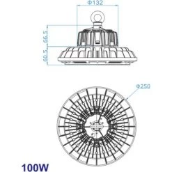 EUROPALAMP Lot De 10 Gamelles Suspension Industrielle HIGH BAY UFO 100W IP65 Blanc Froid 6000K -EUROPALAMP Soldes 2022 46402540 3