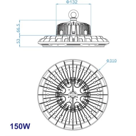 EUROPALAMP Lot De 5 Gamelles Suspension Industrielle HIGH BAY UFO 150W IP65 Blanc Froid 6000K 3 EUROPALAMP Lot De 5 Gamelles Suspension Industrielle HIGH BAY UFO 150W IP65 Blanc Froid 6000K – Image 3