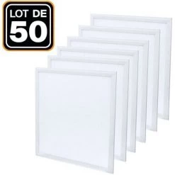 EUROPALAMP Lot De 50 Dalles Led 40W 60X60 PMMA Blanc Neutre 4000K Haute Luminosité - Blanc Neutre 4000K