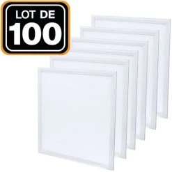 EUROPALAMP Lot De 100 Dalles Led 40W 60X60 PMMA Blanc Froid 6000K Haute Luminosité - Blanc Froid 6000K