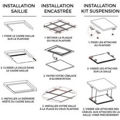 EUROPALAMP Lot De 100 Dalles Led 40W 60X60 PMMA Blanc Froid 6000K Haute Luminosité - Blanc Froid 6000K -EUROPALAMP Soldes 2022 5397144 3