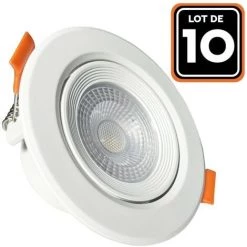 EUROPALAMP Lot De 10 Spot LED Encastrable Rond 5W - Blanc Chaud 3000K