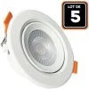 EUROPALAMP Lot De 5 Spot LED Encastrable Rond 5W - Blanc Chaud 3000K