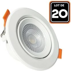 EUROPALAMP Lot De 20 Spot LED Encastrable Rond 5W - Blanc Chaud 3000K