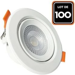 EUROPALAMP Lot De 100 Spot LED Encastrable Rond 5W - Blanc Chaud 3000K