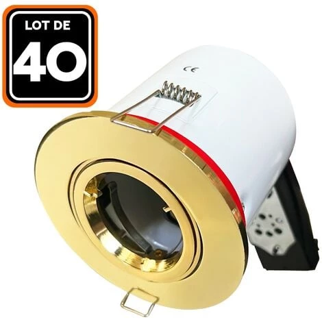 EUROPALAMP Lot De 40 Support Spot BBC Orientable Dore IP20 Avec Douille GU10 1 EUROPALAMP Lot De 40 Support Spot BBC Orientable Dore IP20 Avec Douille GU10