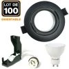 EUROPALAMP 100 Spots Encastrables Orientables Noir Matt Avec GU10 LED De 5W Eqv. 40W Blanc Froid 6000K